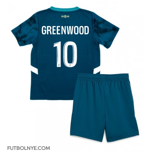 Camiseta Olympique de Marseille Mason Greenwood #10 Visitante Equipación para niños 2024-25 manga corta (+ pantalones cortos)